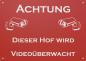 Preview: "Achtung Videoüberwachung...." Alu Hinweisschild